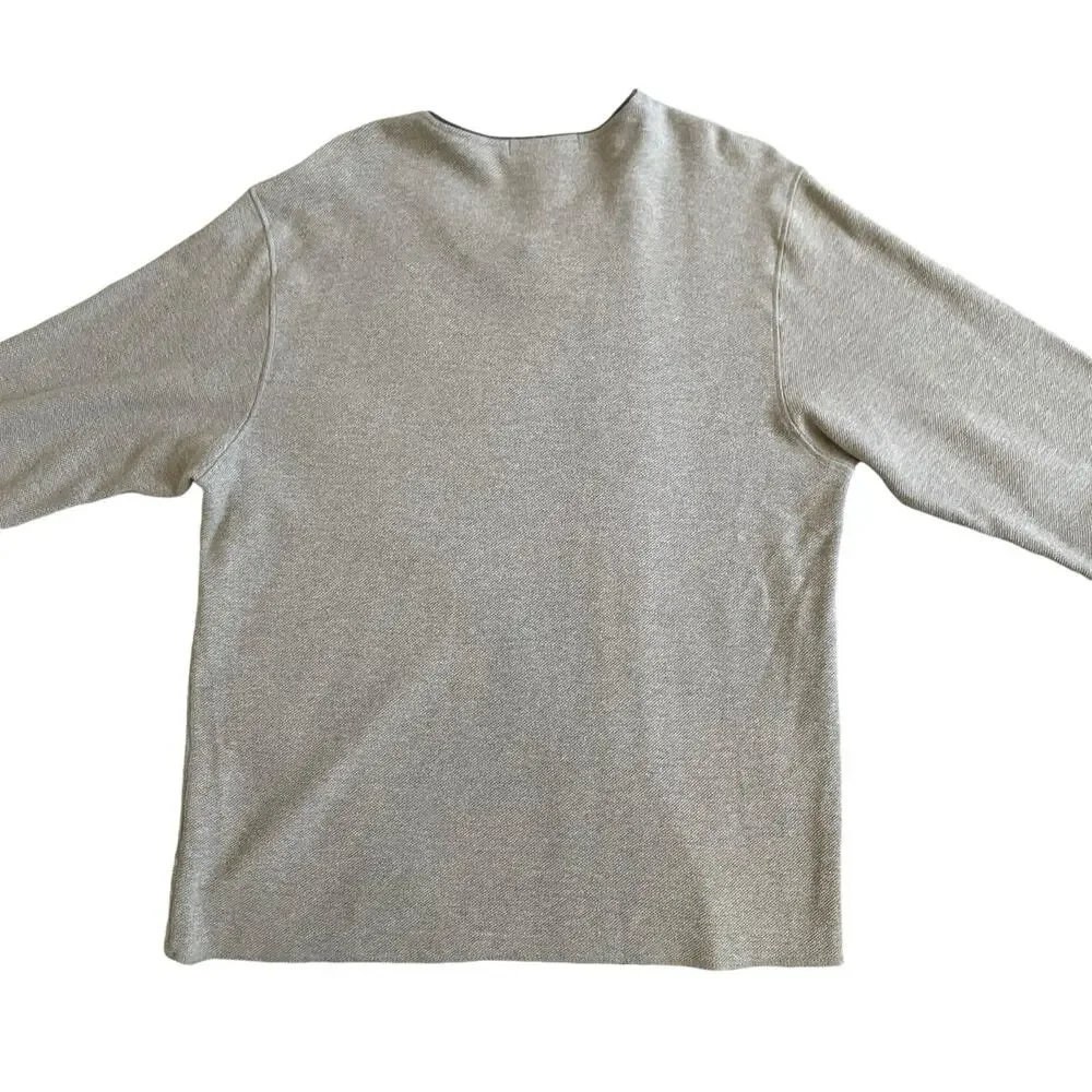 Banana Republic Mens 100% Cotton V-neck Long Sleeve Sweater Shirt Beige Size XL